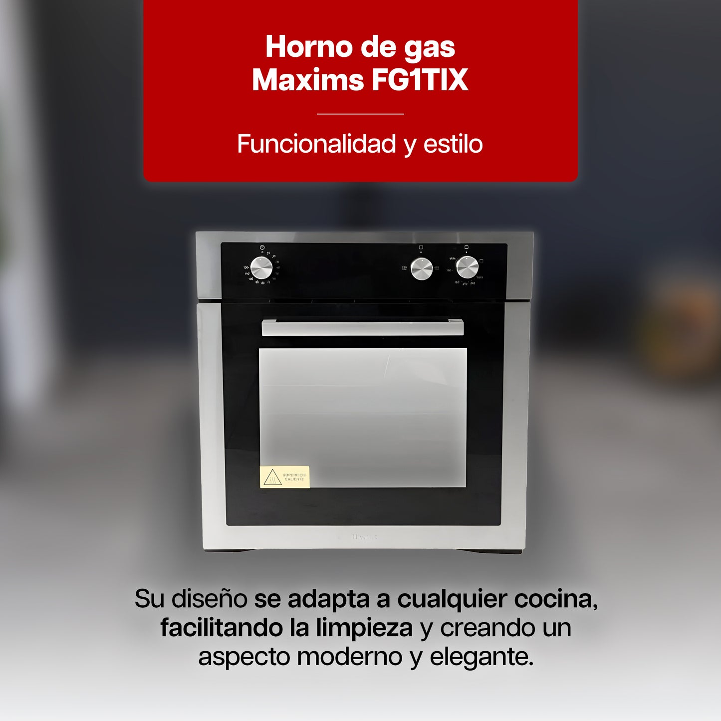 Horno Empotrable a Gas en Acero Inoxidable Clásico