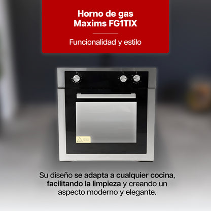 Horno Empotrable a Gas en Acero Inoxidable Clásico