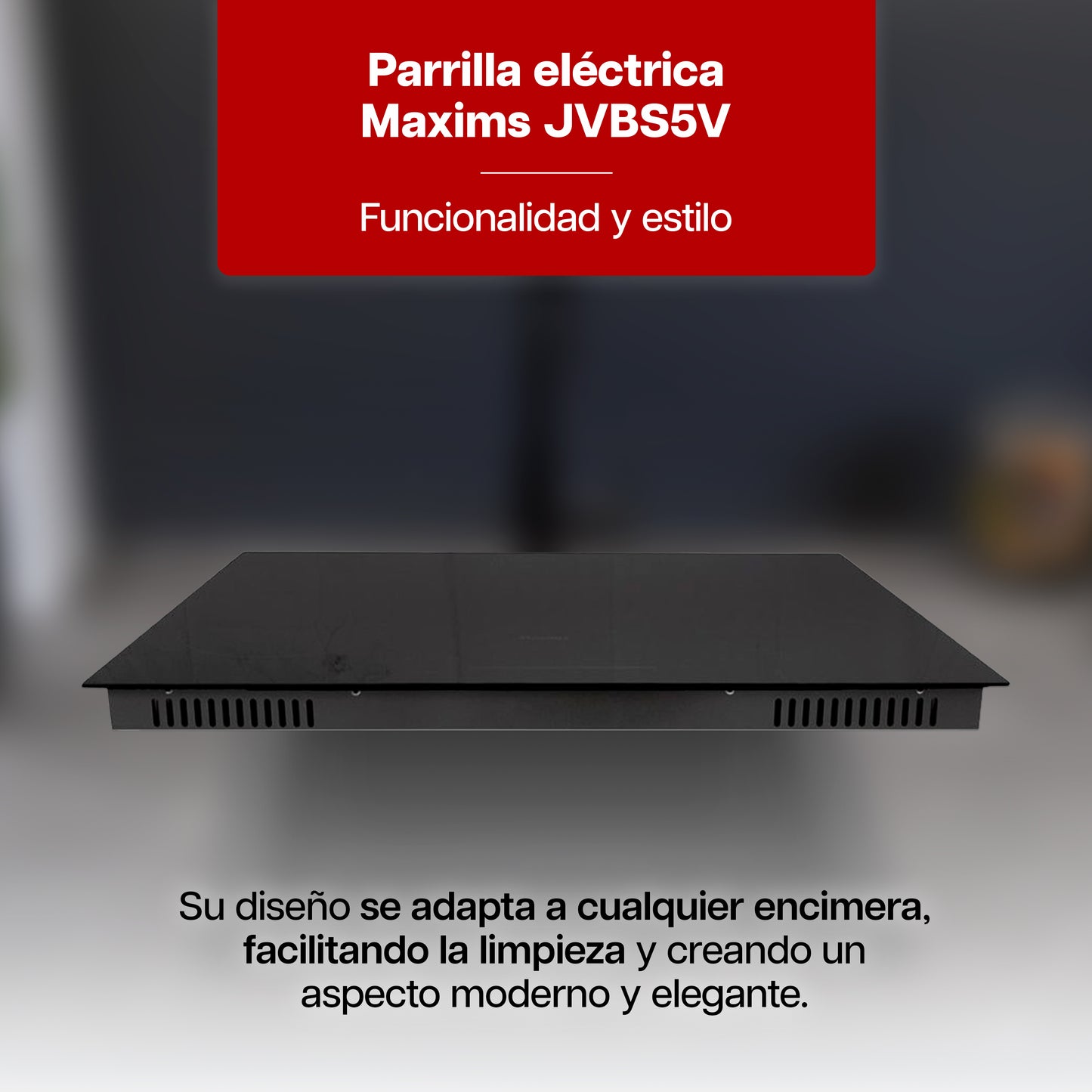 Parrilla Eléctrica 77 x 51 cm de 5 Quemadores Cristal Negro 120V