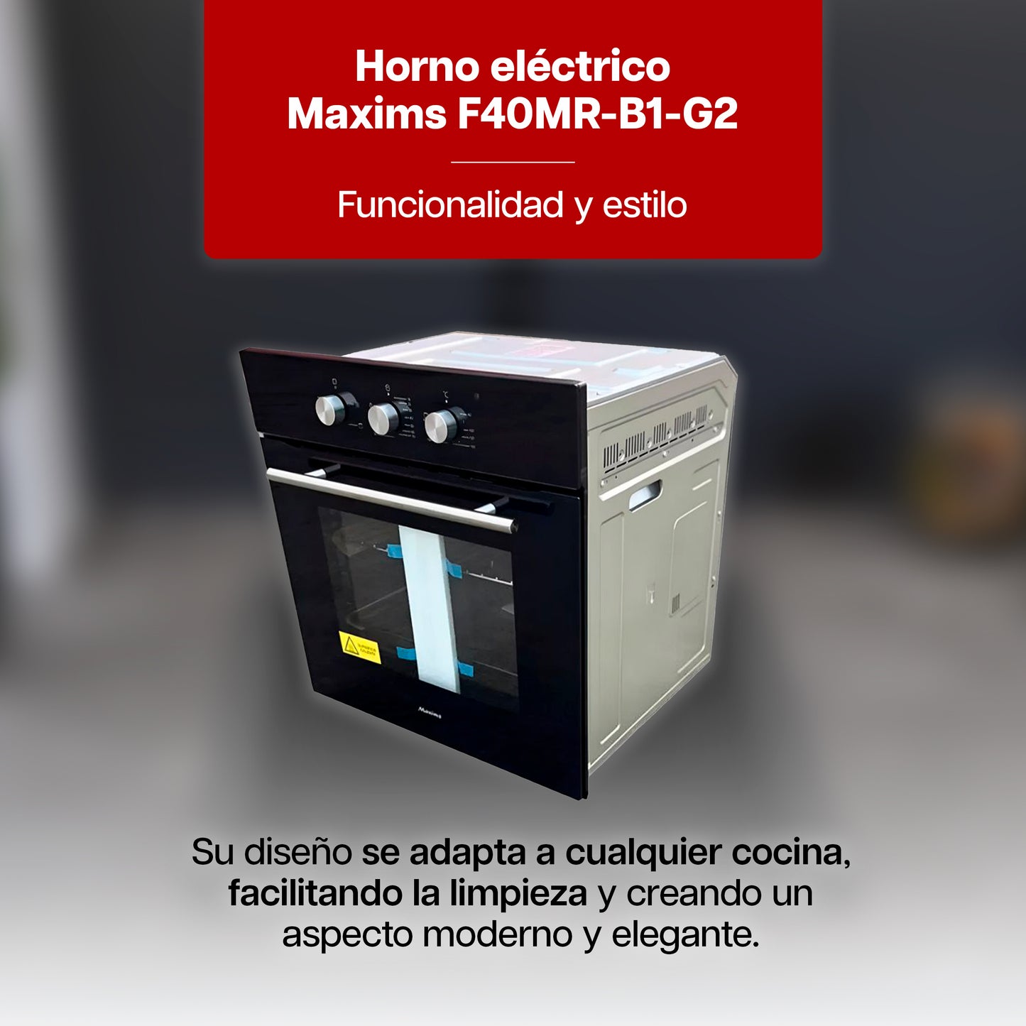 Horno Eléctrico Maxims 60 cm Negro 110V Empotrable Cristal