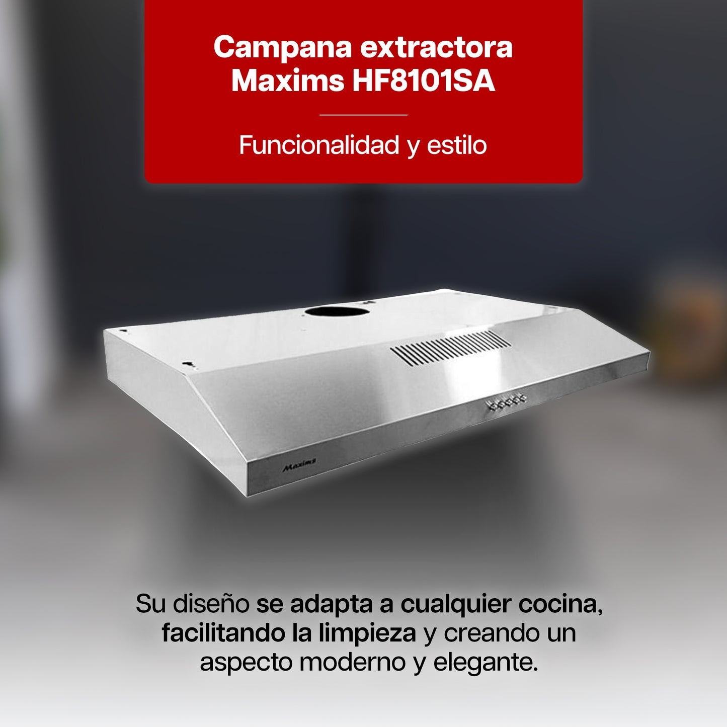 Campana Extractora Maxims 80 cm de Acero Inoxidable