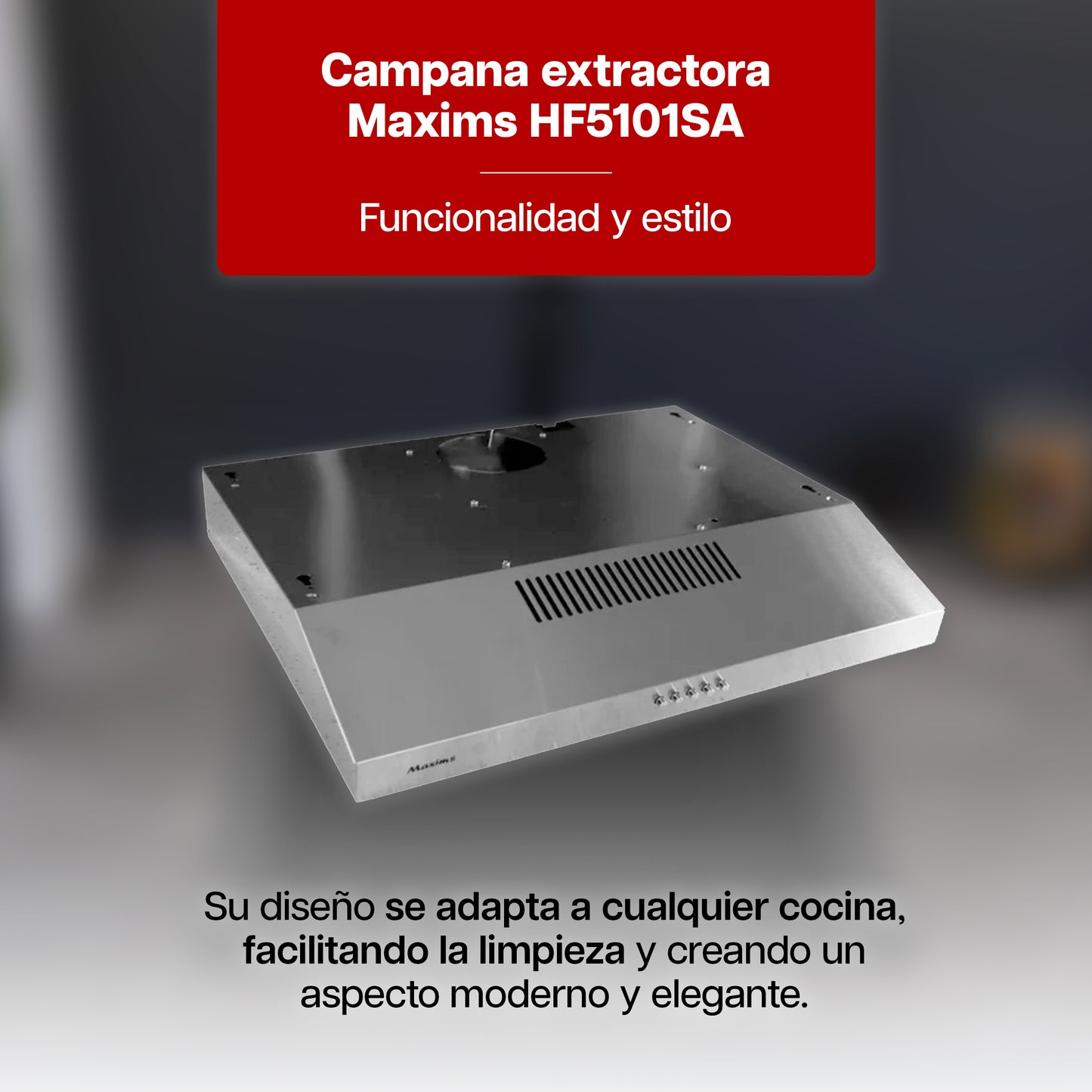 Campana Extractora Maxims 50 cm con Doble Turbina