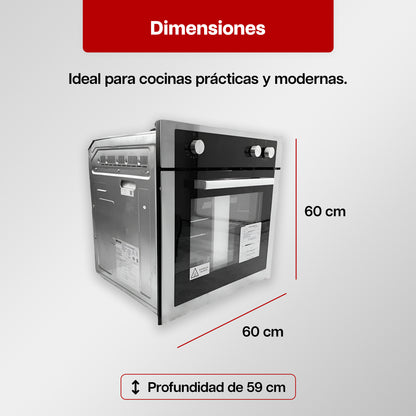 Horno Empotrable a Gas en Acero Inoxidable Clásico