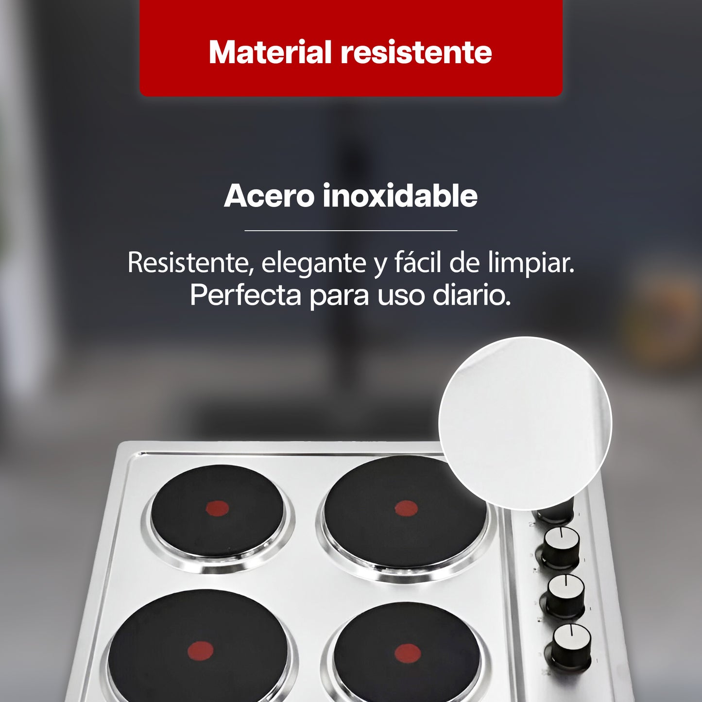 Parrilla Eléctrica 59 x 51 cm de 4 Quemadores Acero Inoxidable 110V