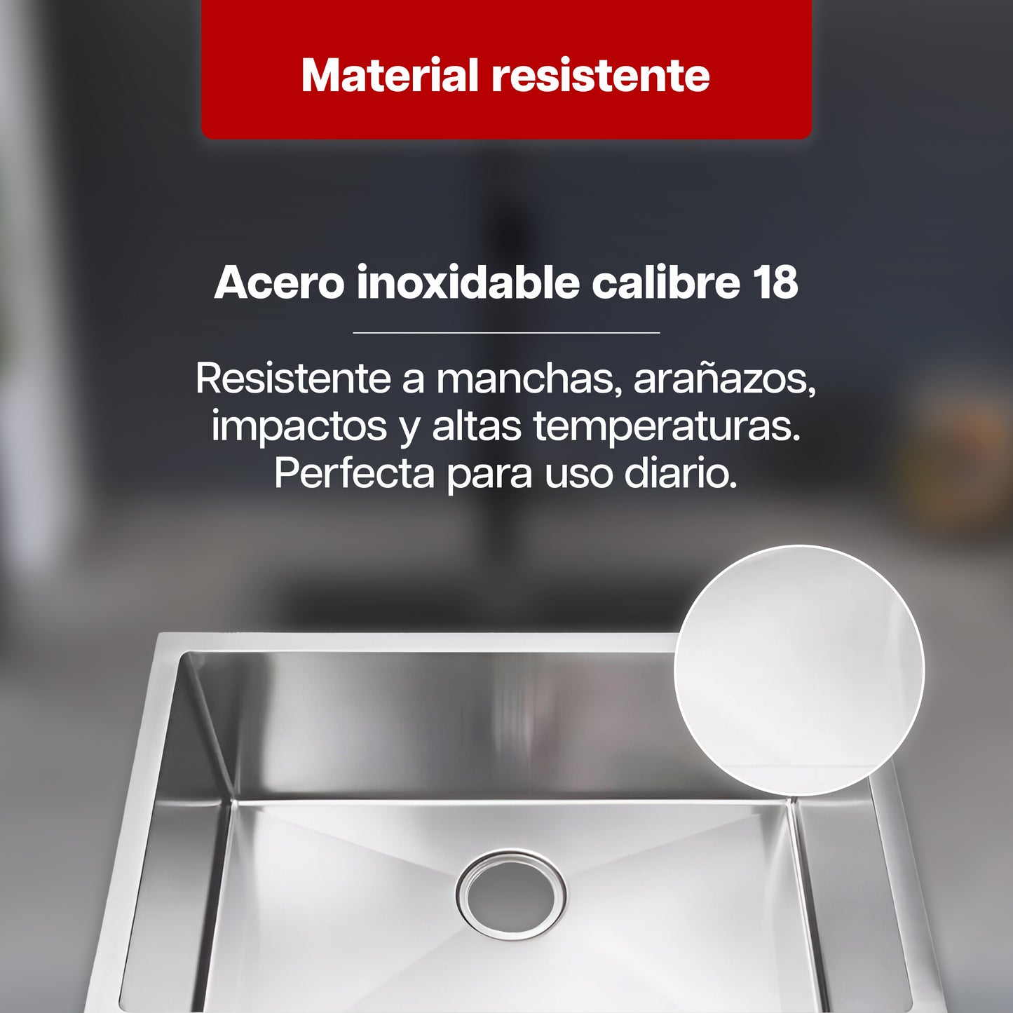 Tarja Fregadero Maxims 81x48 cm de Acero Inoxidable Cepillado