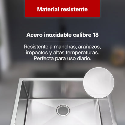 Tarja Fregadero Maxims 81x48 cm de Acero Inoxidable Cepillado