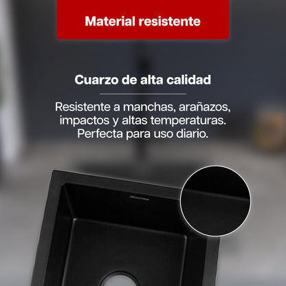 Tarja Fregadero Maxims 65x45 cm de Cuarzo Negro Mate