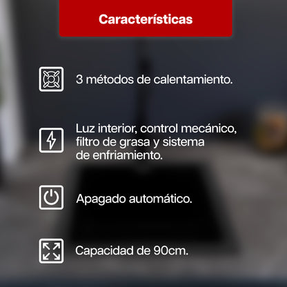 Horno Eléctrico Maxims 60 cm Negro 110V Empotrable Cristal