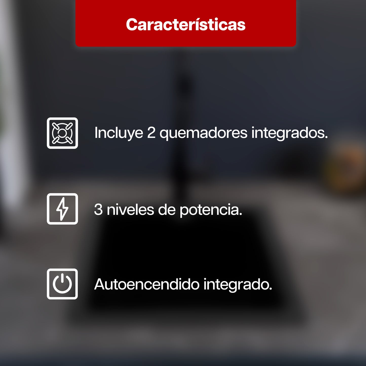 Parrilla Eléctrica 30 x 51 cm de 2 quemadores Acero Inoxidable Empotrable 1500W