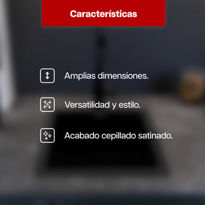 Tarja Fregadero Maxims 80x46 cm Acero Inoxidable  Cepillado