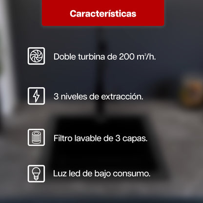 Campana Extractora Maxims 80 cm de Acero Inoxidable