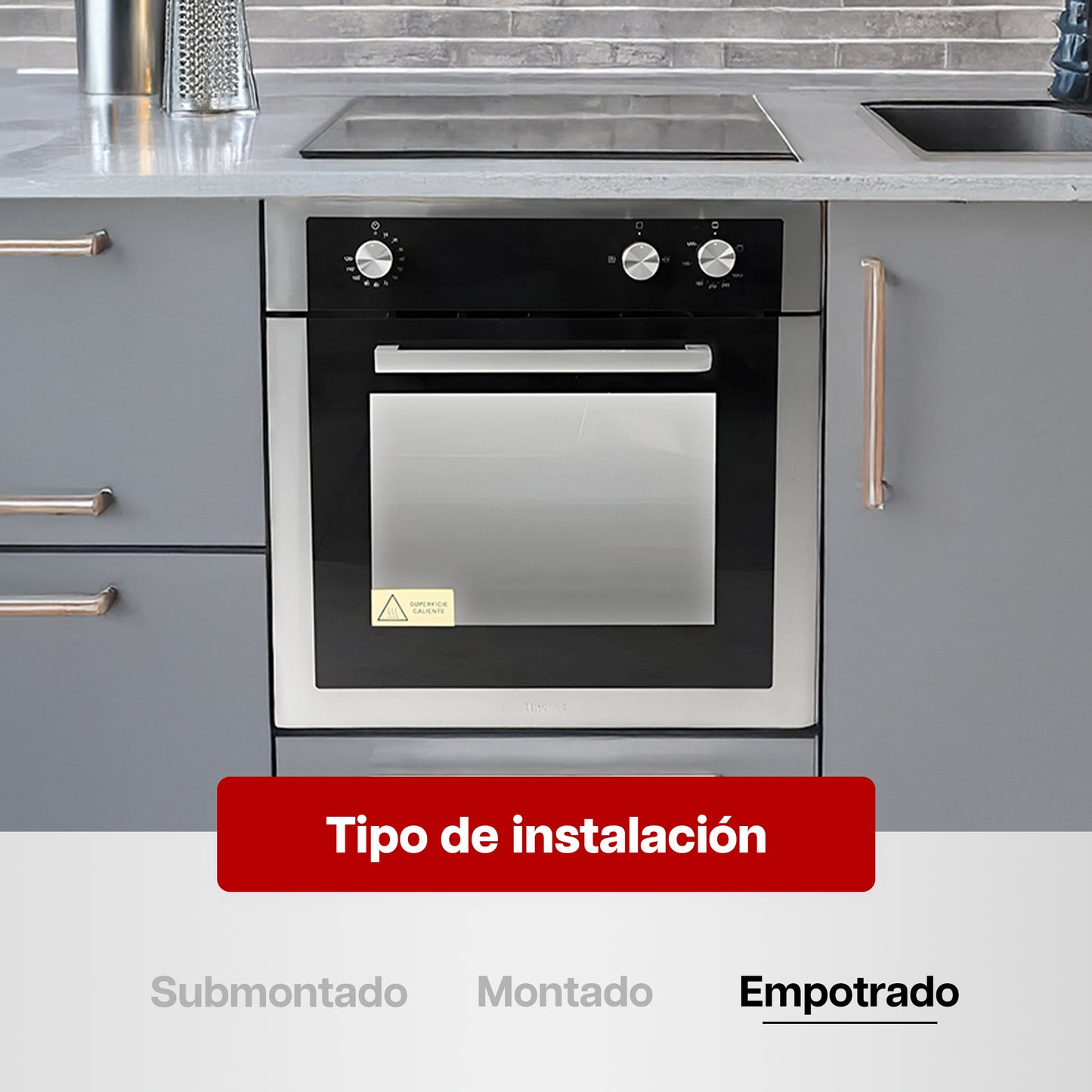 Horno Empotrable a Gas en Acero Inoxidable Clásico