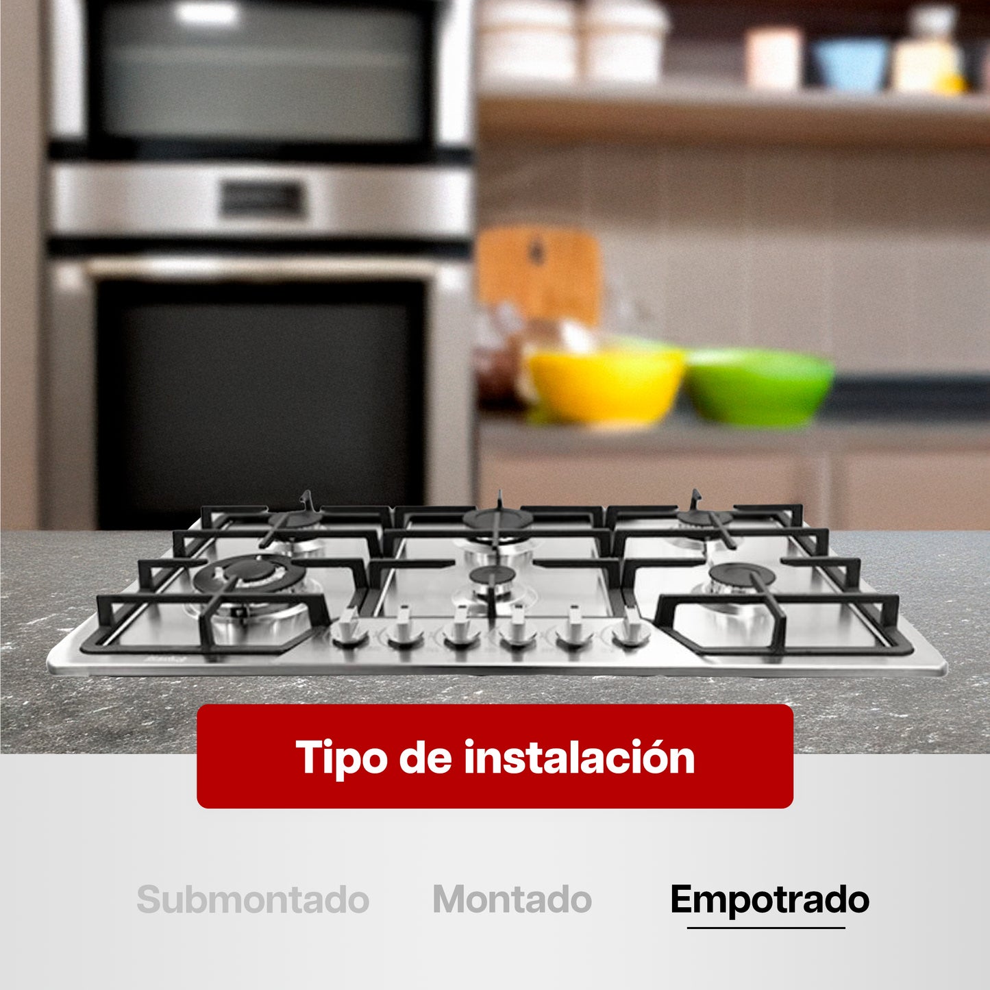 Parrilla Maxims a Gas 90 x 51 cm de 6 Quemadores Acero Inoxidable Empotrable