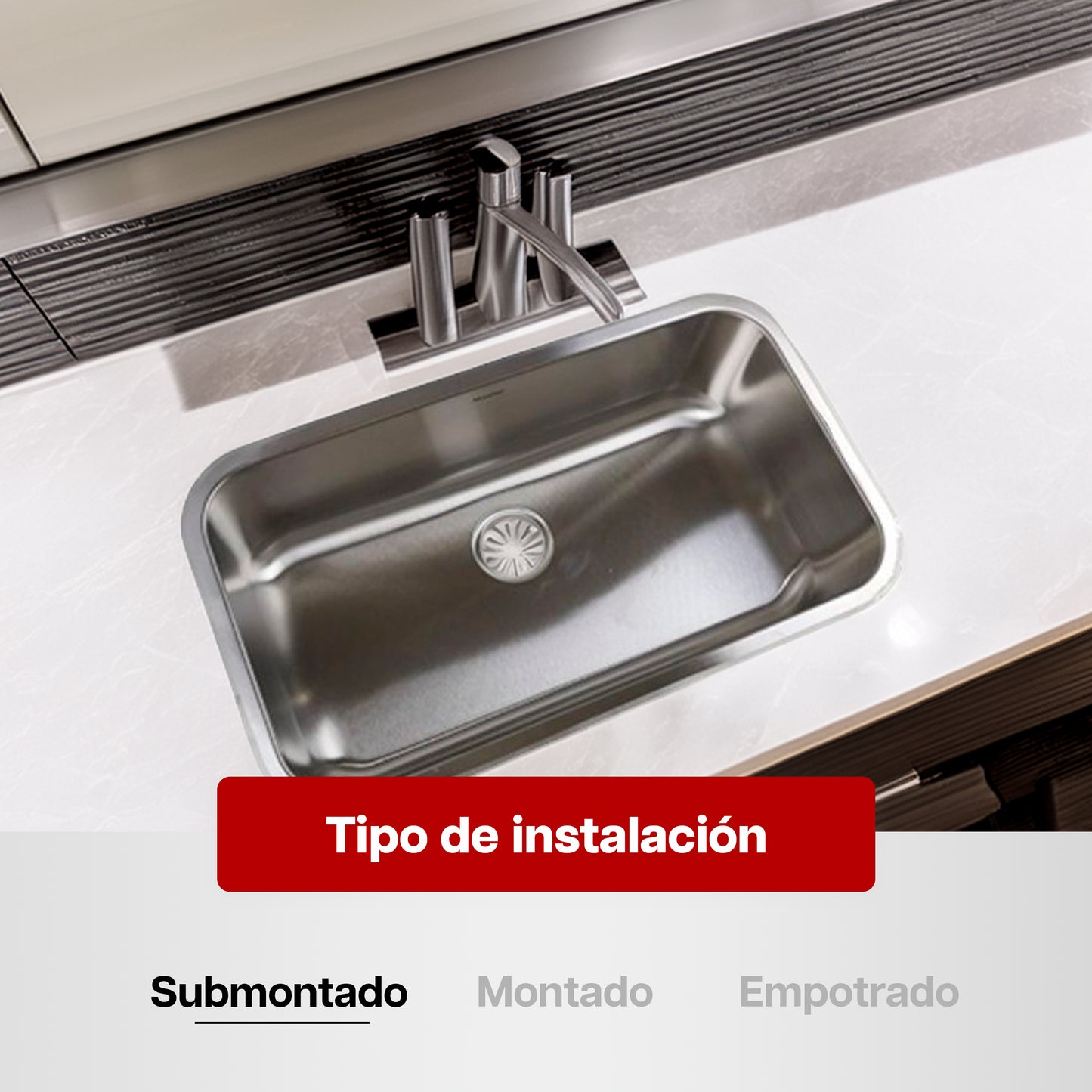 Tarja Fregadero Maxims 80x46 cm Acero Inoxidable  Cepillado