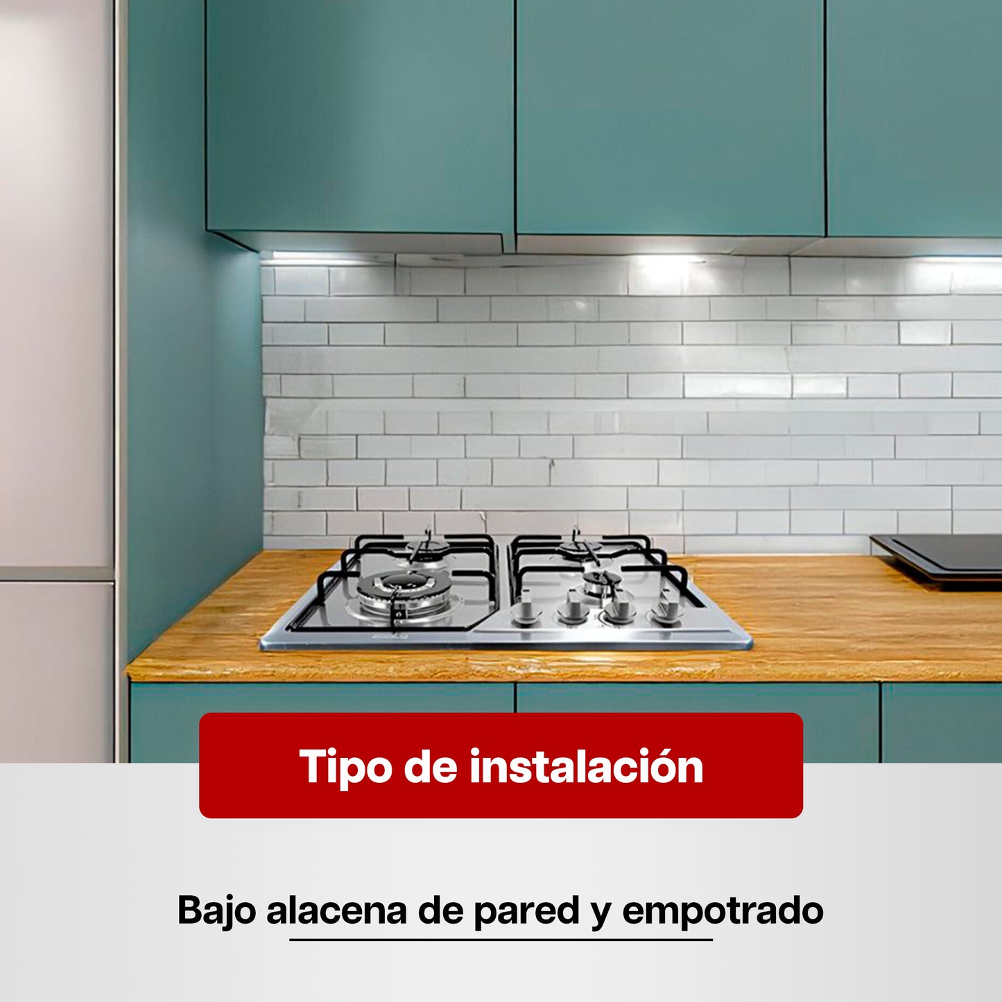 Combo Parrilla a Gas 4 Quemadores + Campana Extractora de Acero Inoxidable 60 cm