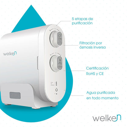 Purificador De Agua Welken 100G Sistema de Ósmosis Inversa para uso residencial