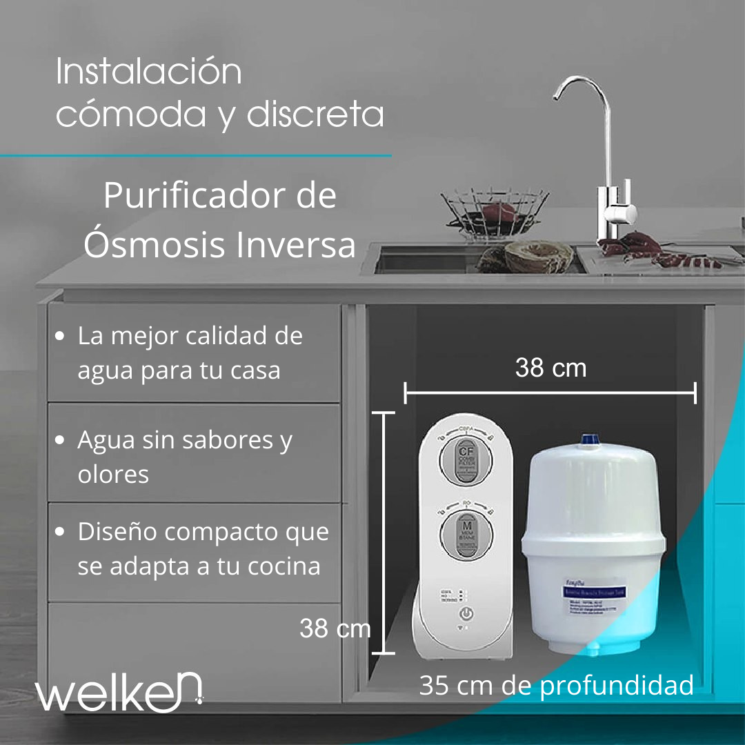 Purificador De Agua Welken 100G Sistema de Ósmosis Inversa para uso residencial